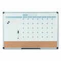 Bi-Silque MasterVisi, 3-In-1 Calendar Planner Dry Erase Board, 24 X 18, Aluminum Frame MB3507186